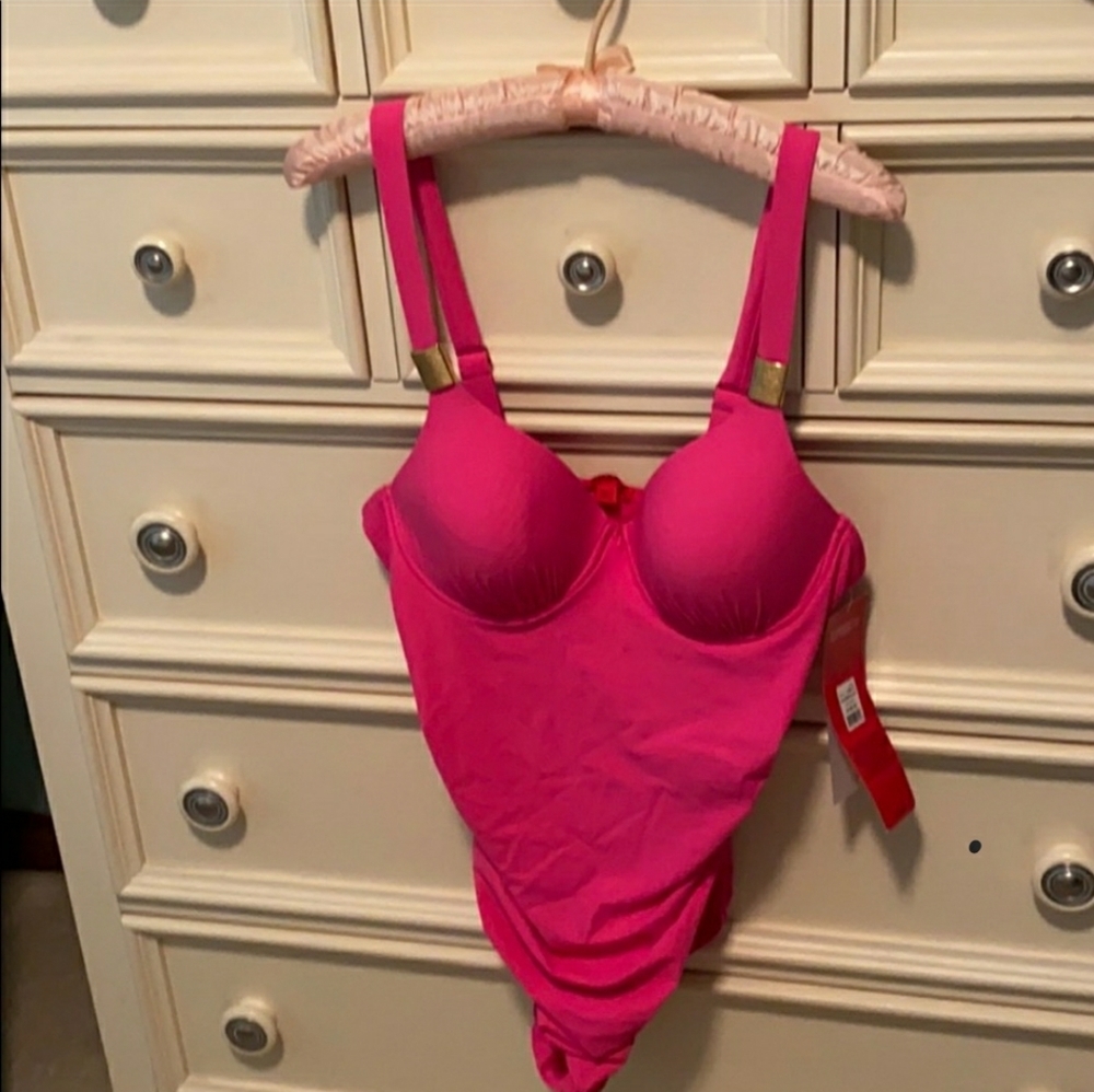 Spanx hot pink bathing suit